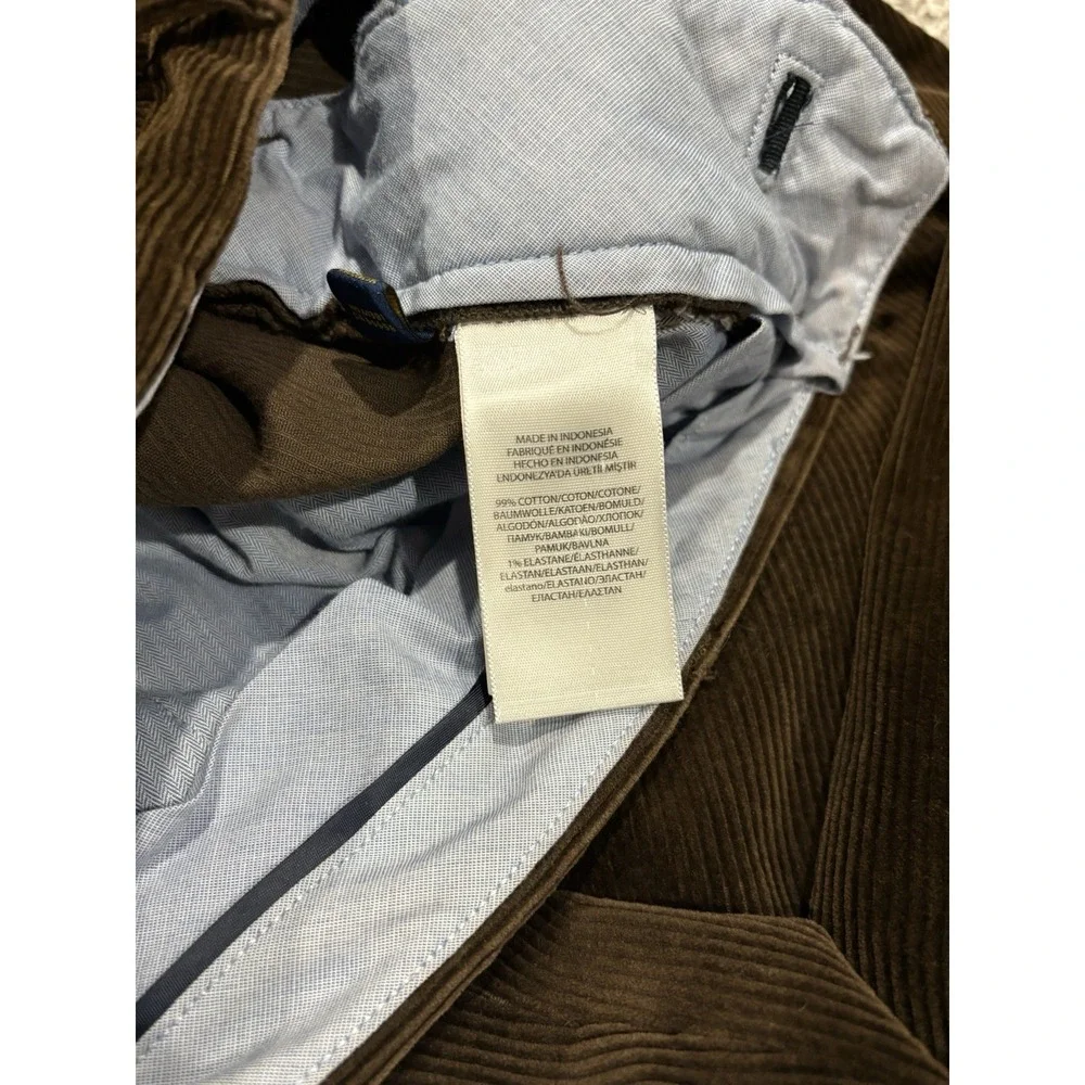 Polo Ralph‎ Lauren Corduroy Pants 34x30 Brown Stretch Classic Fit Straight Leg